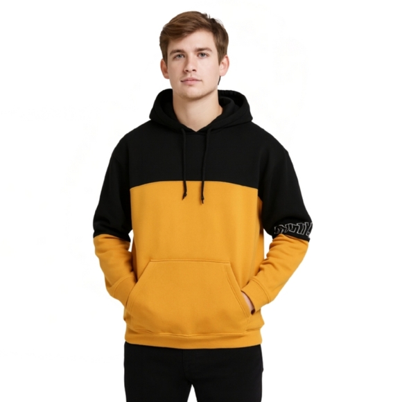 Zeroxposur Men's XL Snowboarding Fleece Hoodie Sweatshirt In Papaya + Black - Picture 1 of 13
